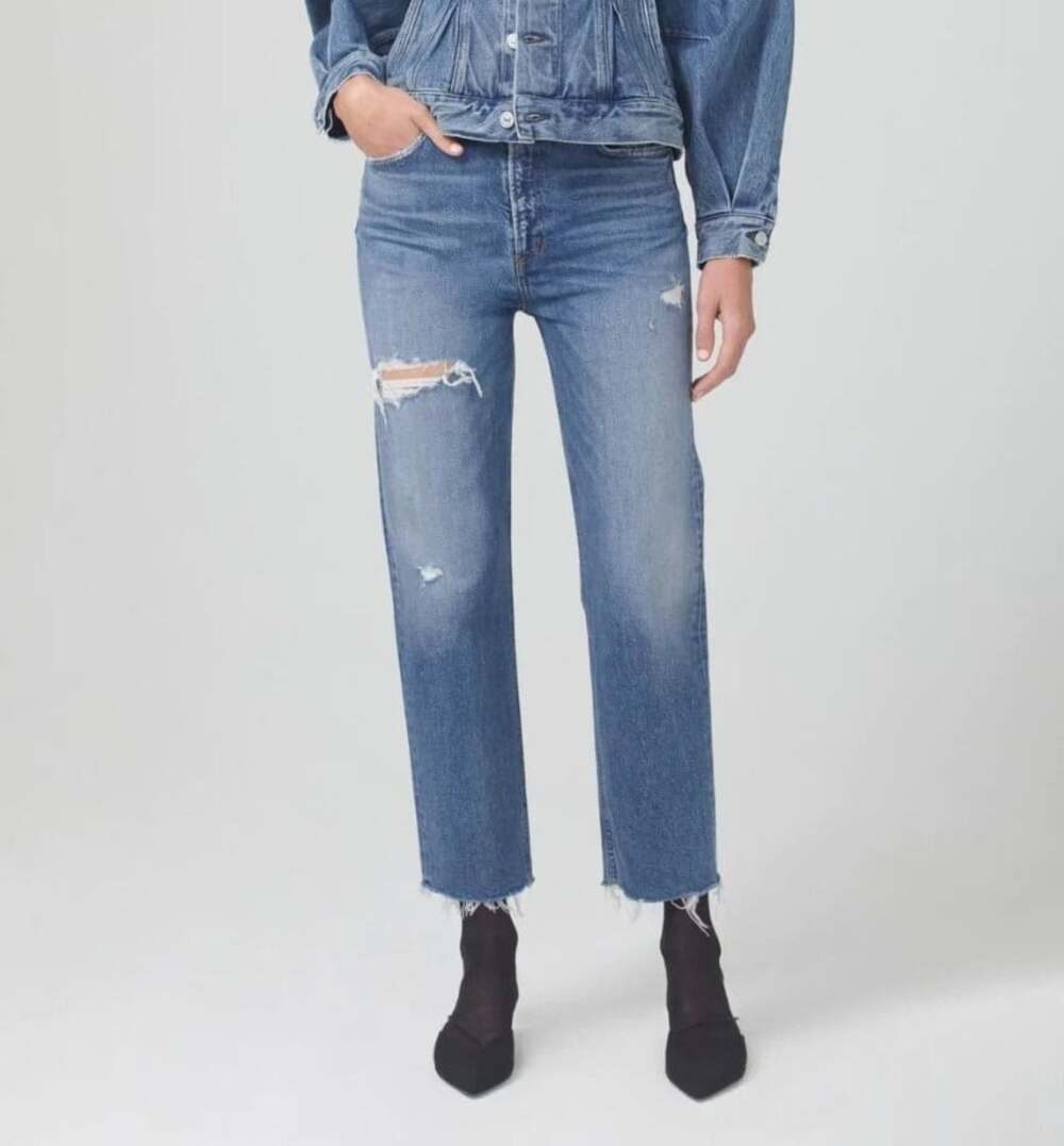 Citizens of Humanity Daphne Crop Size 28 Stovepipe Denim Jeans in Arthouse
